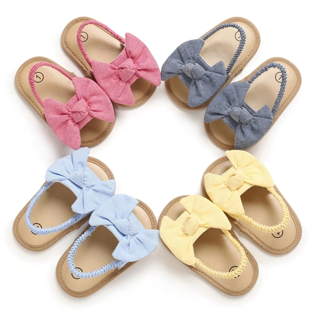 Baby Girls Bow Knot Sandals: Summer Soft Sole Princess Shoes