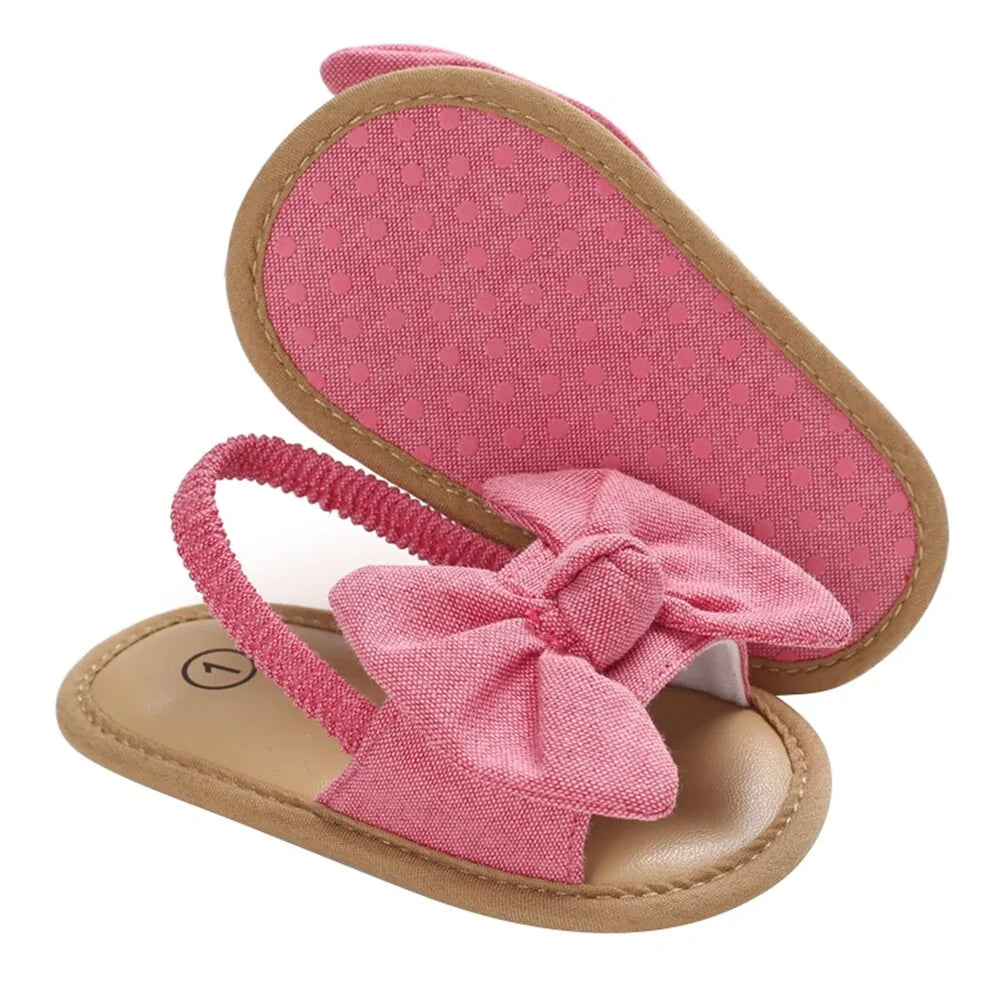 Baby Girls Bow Knot Sandals: Summer Soft Sole Princess Shoes