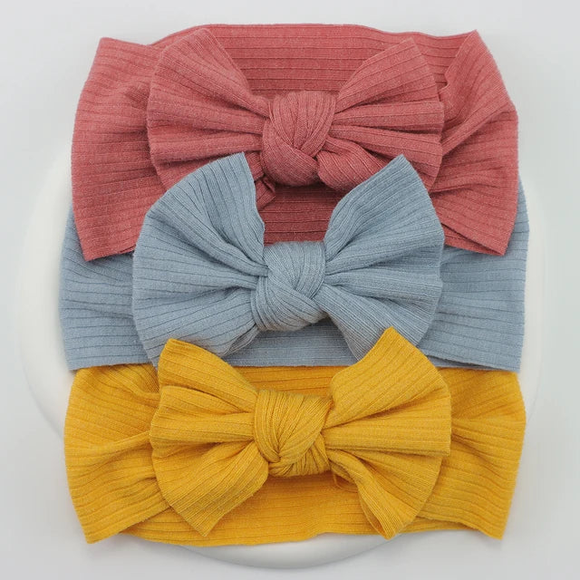 3Pcs/Lot Knit Baby Headband Bow Set